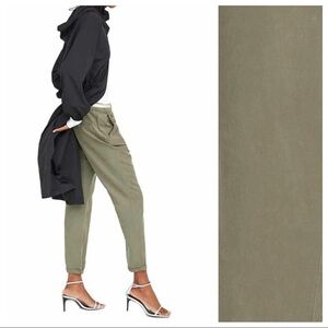 NWT. Zara Green Mid-waist Chinos. Size 4.